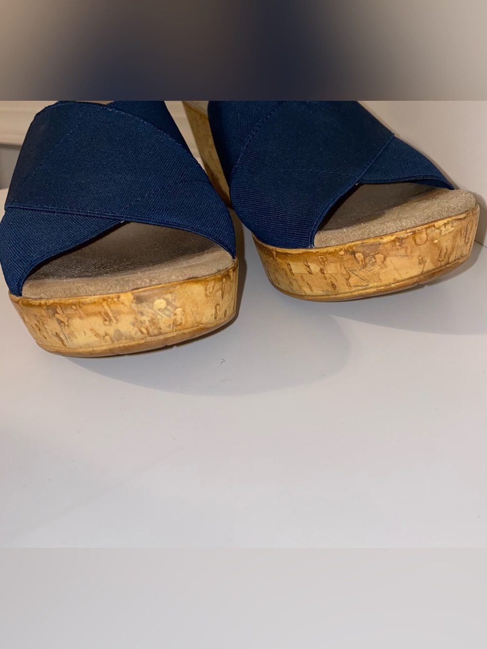 CHARLESTON SHOE CO. Navy Cross-Band Slingback Sandals - Picture 4 of 9